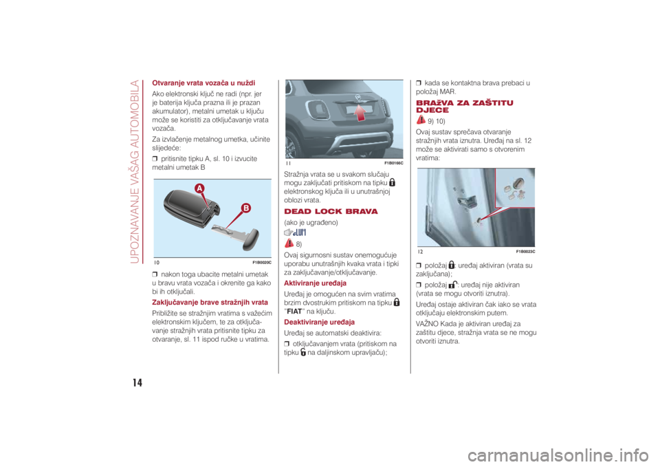 FIAT 500X 2021  Knjižica s uputama za uporabu i održavanje (in Croatian) 14�8�3�2�=�1�$�9�$�1�-�(��9�$�