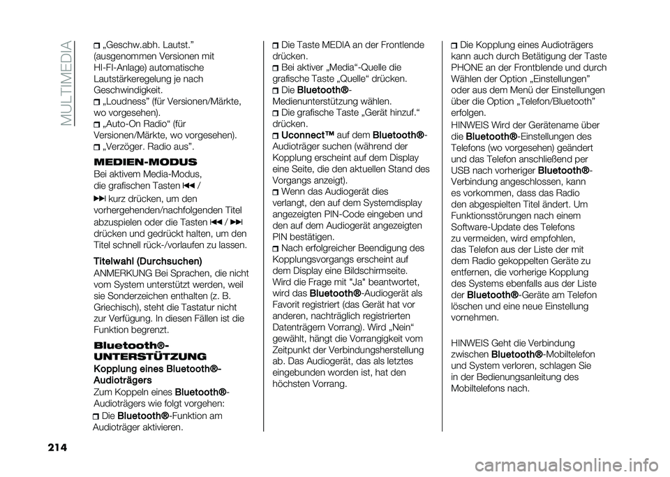 FIAT 500L 2020  Betriebsanleitung (in German) ��*�A���
�*�)�/�
�&
��� �>�,�	�
�������� �����
���?
�6���
��	��� � �	� �.�	��
����	� � ��
�1�
�2��
�2�&�����	�9 ����� ����
���	
�����
��"���	��	�