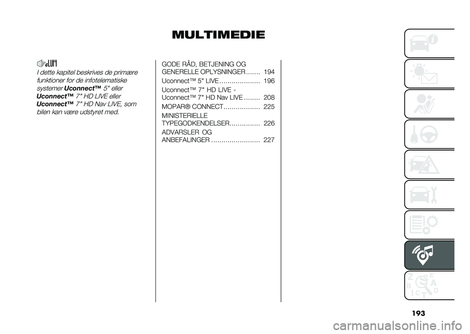 FIAT 500L 2020  Brugs- og vedligeholdelsesvejledning (in Danish) ���
����	�
����
��$ ����� ���#���� ���
������
 �� �#����!��
�������	��� ��	� �� ����	���������
��
�
��
�����
�5�0�����0�
�6��2 �