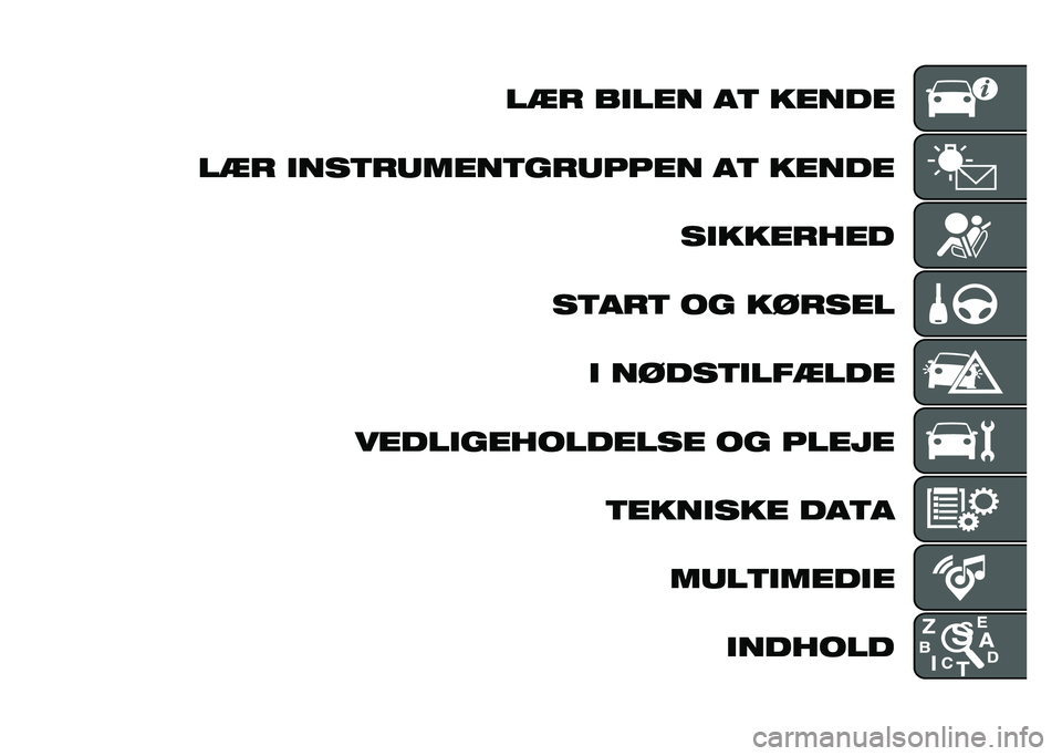 FIAT 500L 2021  Brugs- og vedligeholdelsesvejledning (in Danish) ��
� ��
��� ��	 �����
��
� �
���	������	������� ��	 ����� ��
�������
��	���	 �� ������ �
 �����	�
���
���
�����
���������� �