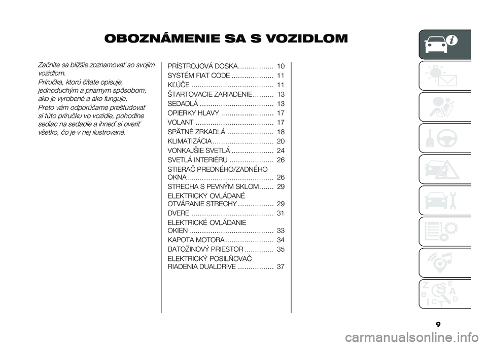 FIAT 500L 2020  Návod na použitie a údržbu (in Slovak) �
����������� �� � ���������I��#���� �� �����(�� ������
����! �� �����$�

��������
�
�"��$���#�
�� �
����* �#�$���� �������