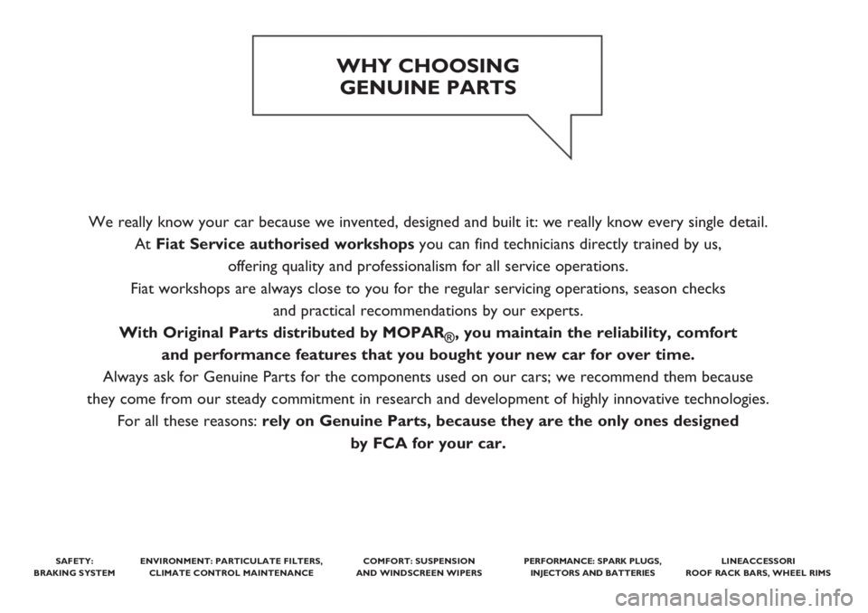 FIAT 500L LIVING 2019  Owner handbook (in English) We really know your car because we invented, designed and built it: we really know every single detail. 
At Fiat Service authorised workshopsyou can find technicians directly trained by us, 
offering 