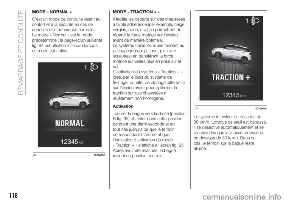 FIAT 500L LIVING 2019 Notice dentretien (in French) MODE « NORMAL »
C'est un mode de conduite visant au
confort et à la sécurité en cas de
conduite et d'adhérence normales.
Le mode « Normal » est le mode
prédéterminé : la page-écran FIAT 500L LIVING 2019 Notice dentretien (in French) MODE « NORMAL »
C'est un mode de conduite visant au
confort et à la sécurité en cas de
conduite et d'adhérence normales.
Le mode « Normal » est le mode
prédéterminé : la page-écran
