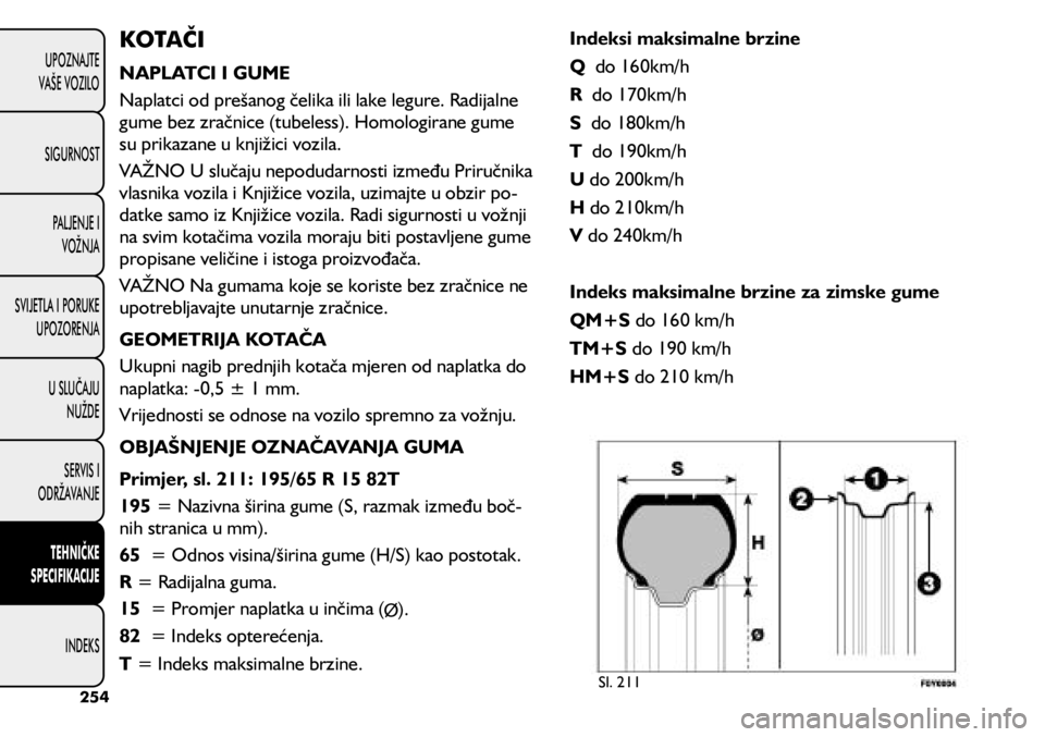 FIAT 500L LIVING 2018  Knjižica s uputama za uporabu i održavanje (in Croatian) KOTAČI
NAPLATCI I GUME
Naplatci od prešanog čelika ili lake legure. Radijalne 
gume bez zračnice (tubeless). Homologirane gume 
su prikazane u knjižici vozila.
VAŽNO U slučaju nepodudarnosti iz