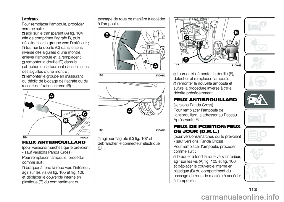 FIAT PANDA 2021  Notice dentretien (in French) ������
� ��� �	� ����
������
� �/�&�2 ��
�� �C�H�M
���
�
 �� ������
��� �	������� �G� ���
�
�����	�
����
��� �	� ������ ���� �	����