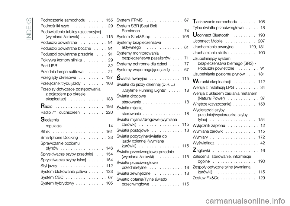 FIAT PANDA 2021  Instrukcja obsługi (in Polish) ��E�8�C�7�)�; ��������	���	 ���
������ � � � � � � �F�6�6
���������
� ���� � � � � � � � � � � � � � �9�5
�������	���	���	 ������� �