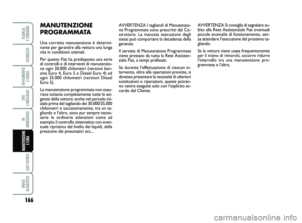 FIAT PUNTO 2012 Libretto Uso Manutenzione (in Italian) AVVERTENZA I tagliandi di Manutenzio-
ne Programmata sono prescritti dal Co-
struttore. La mancata esecuzione degli
stessi può comportare la decadenza della
garanzia.
Il servizio di Manutenzione Prog FIAT PUNTO 2012 Libretto Uso Manutenzione (in Italian) AVVERTENZA I tagliandi di Manutenzio-
ne Programmata sono prescritti dal Co-
struttore. La mancata esecuzione degli
stessi può comportare la decadenza della
garanzia.
Il servizio di Manutenzione Prog
