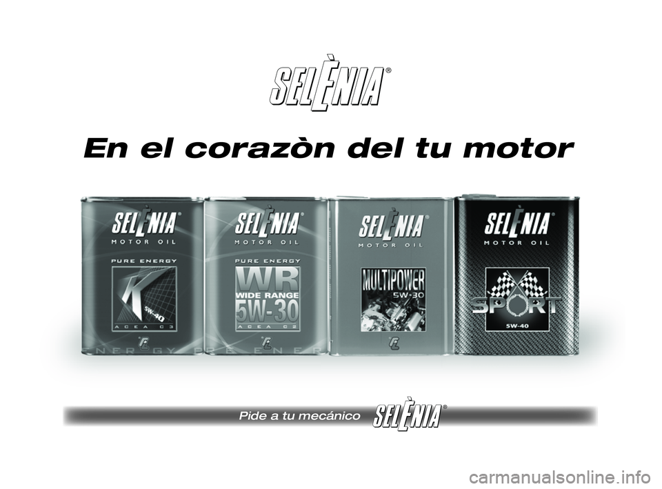 FIAT PUNTO 2013  Manual de Empleo y Cuidado (in Spanish) ®
Pide a tu mecánico 
®
Pagine_ITA.indd 118-05-2005 11:53:40
En el corazòn del tu motor
185-206 PUNTO POP 1ed ES  3-10-2011  10:55  Pagina 205 