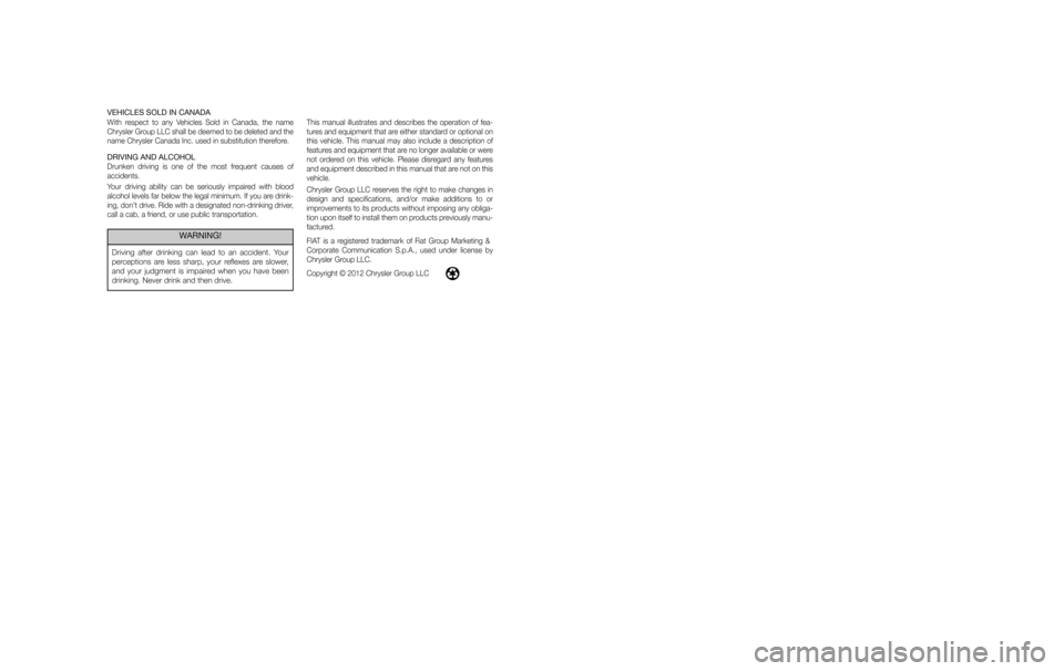 FIAT 500E 2013 2.G Owners Manual 