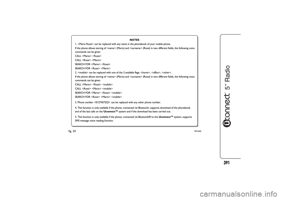 FIAT 500L LIVING 2014 2.G Owners Manual fig. 24
F0Y1044
391 