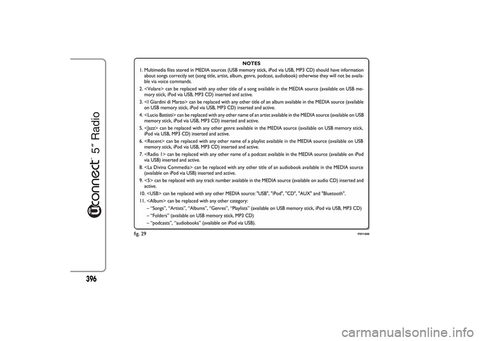 FIAT 500L LIVING 2014 2.G Owners Manual fig. 29
F0Y1049
396 