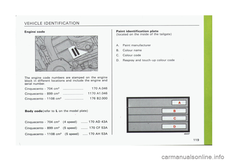 FIAT CINQUECENTO 1995 1.G Owners Manual 