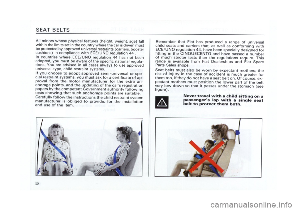 FIAT CINQUECENTO 1995 1.G Owners Manual 