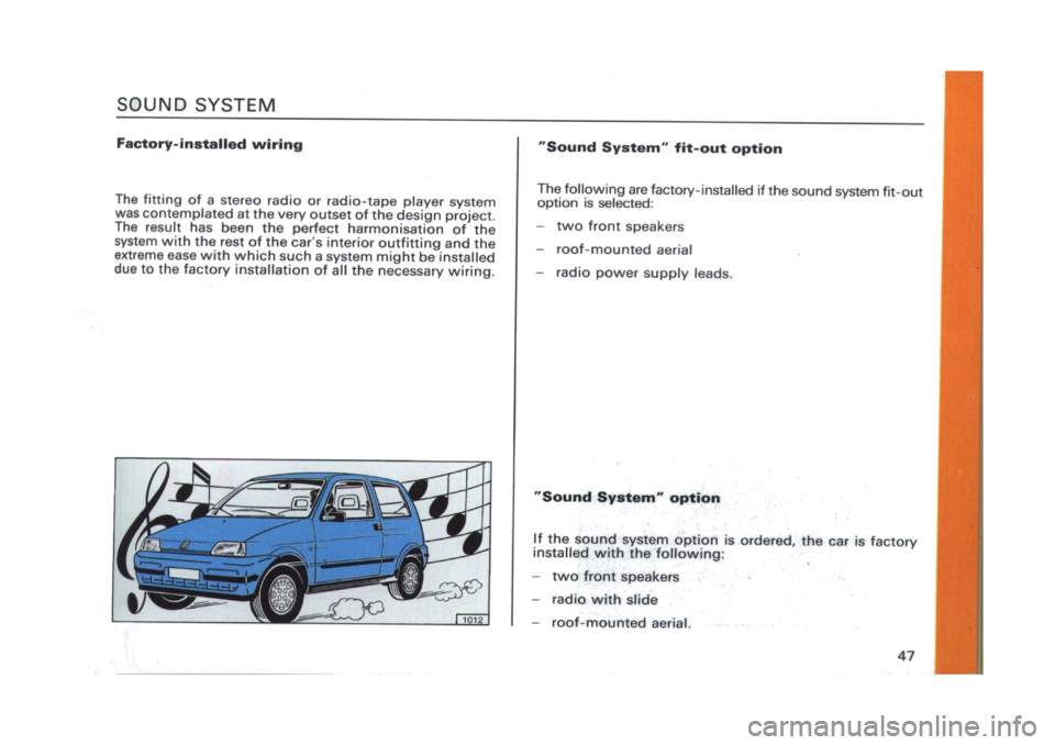 FIAT CINQUECENTO 1995 1.G Owners Manual 