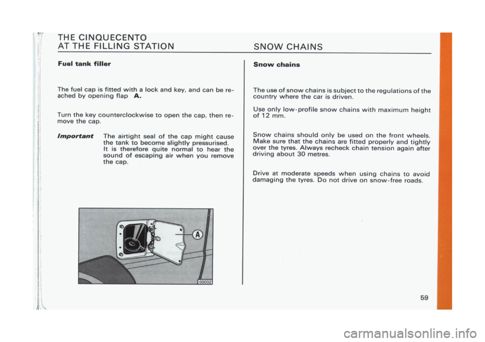 FIAT CINQUECENTO 1995 1.G Owners Manual 