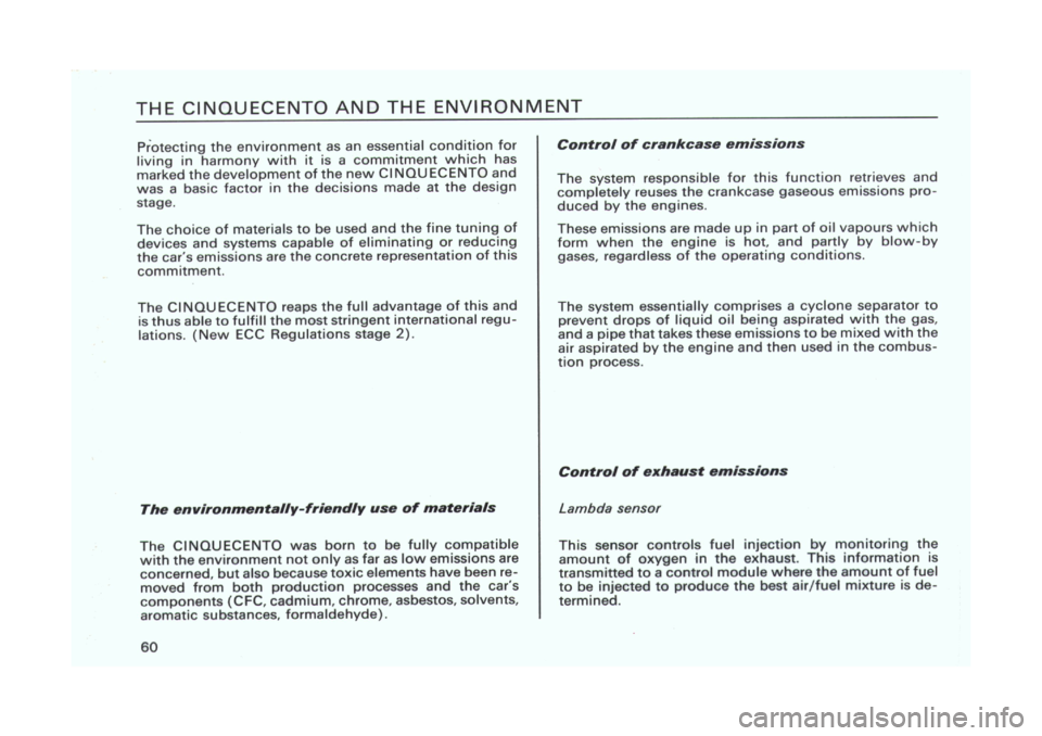 FIAT CINQUECENTO 1995 1.G Owners Manual 