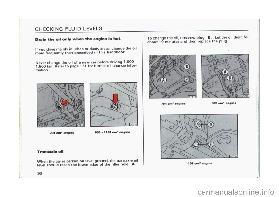 FIAT CINQUECENTO 1995 1.G Owners Manual 