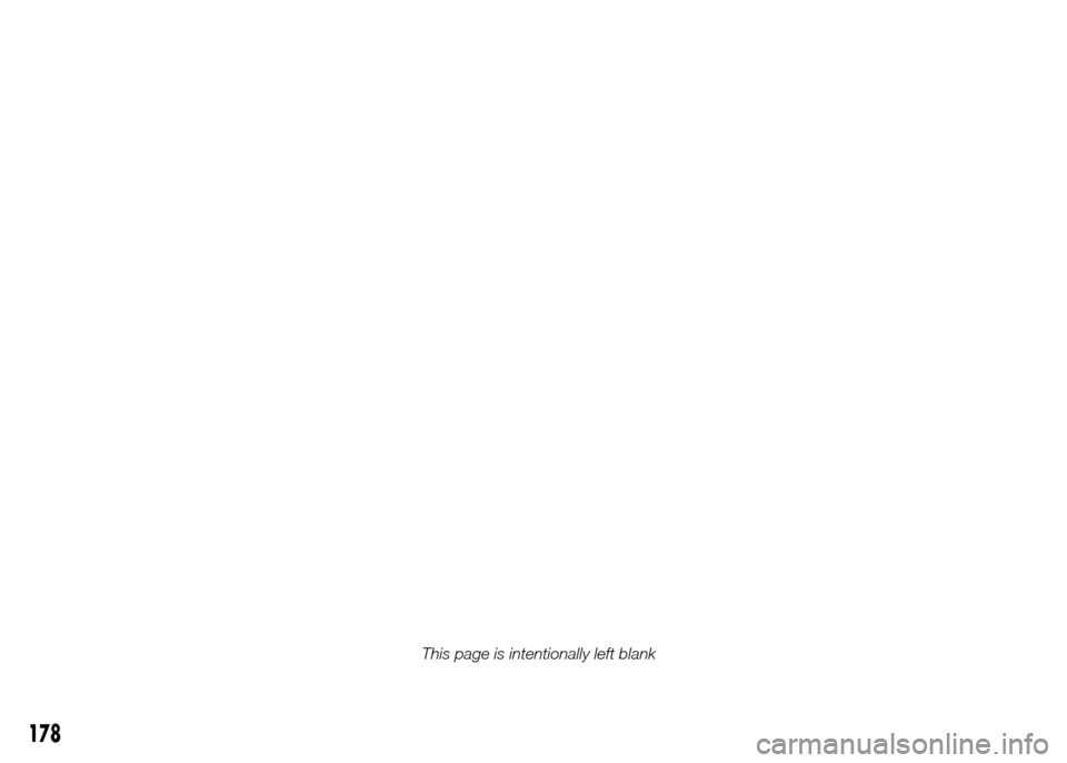 FIAT DOBLO PANORAMA 2016 2.G Owners Manual 178
This page is intentionally left blank 