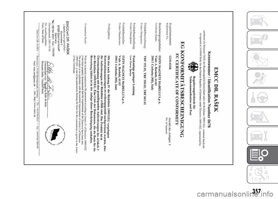 FIAT DUCATO 2015 3.G Owners Manual 357 