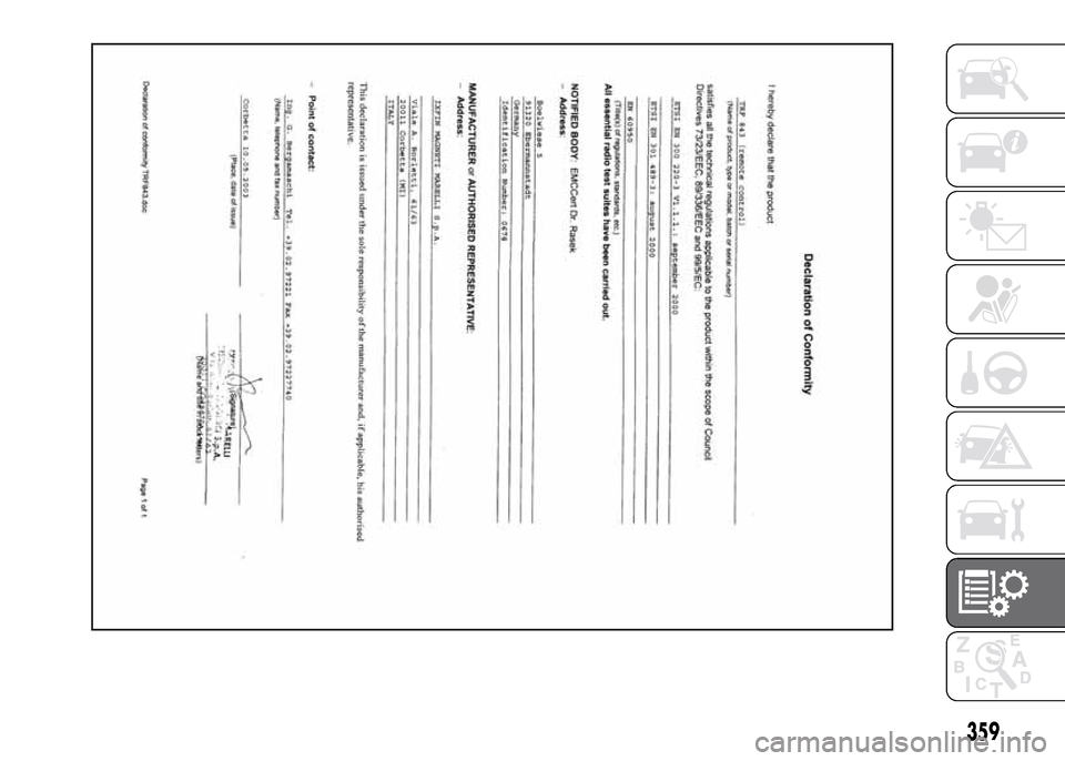 FIAT DUCATO 2015 3.G Owners Manual 359 