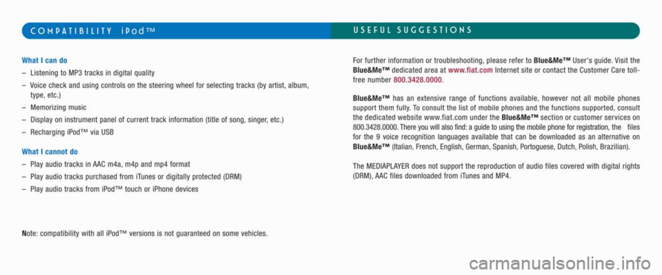 FIAT IDEA 2008 1.G Blue And Me User Manual 