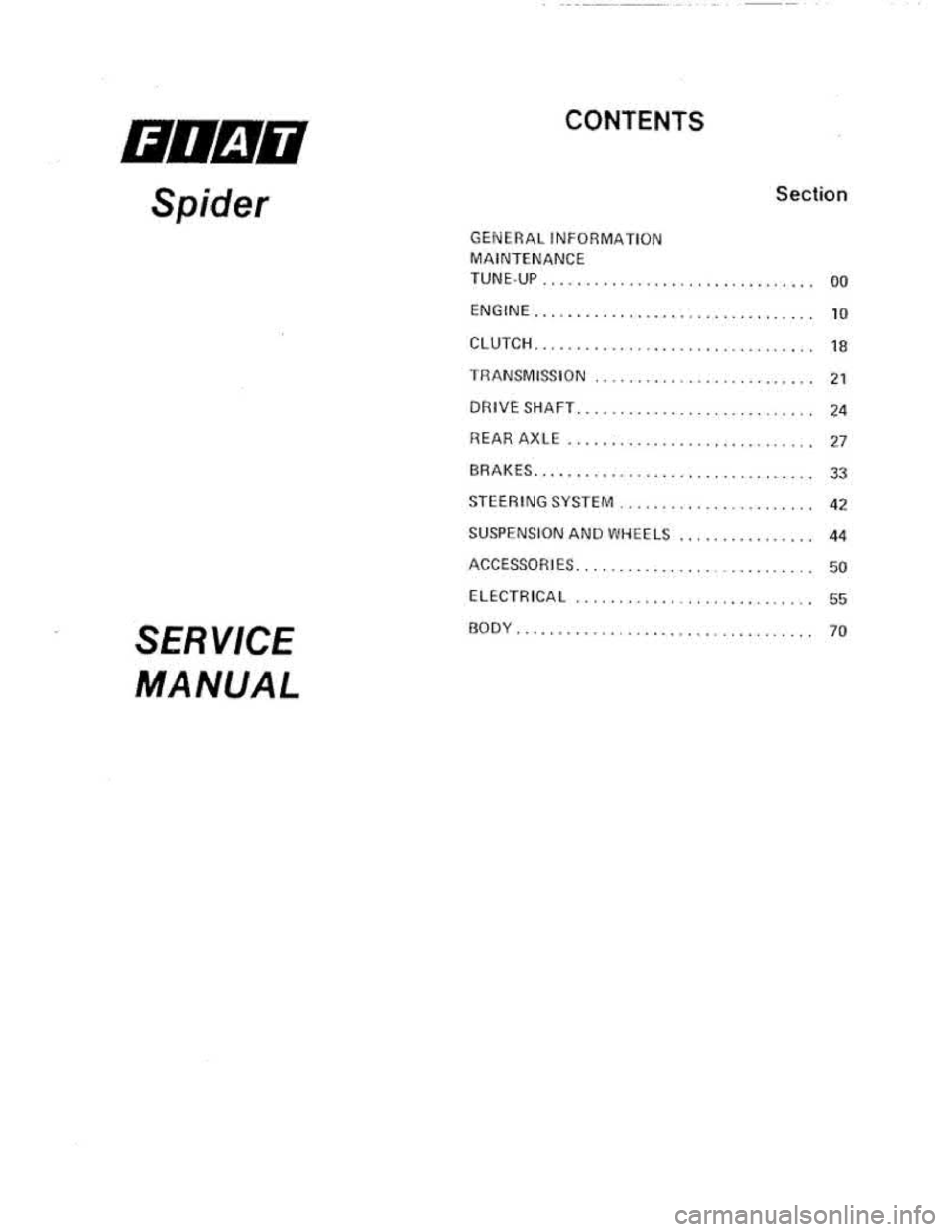 FIAT 124 SPIDER 1975  Service Manual 