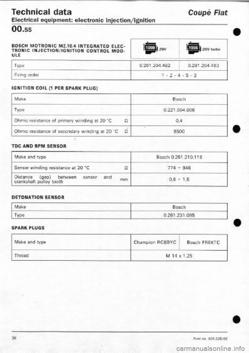 FIAT COUPE 1995  Workshop Manual 