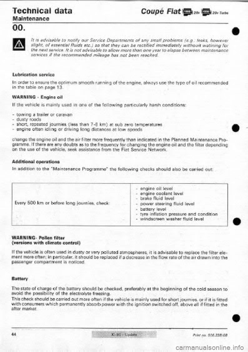 FIAT COUPE 1995  Workshop Manual 
