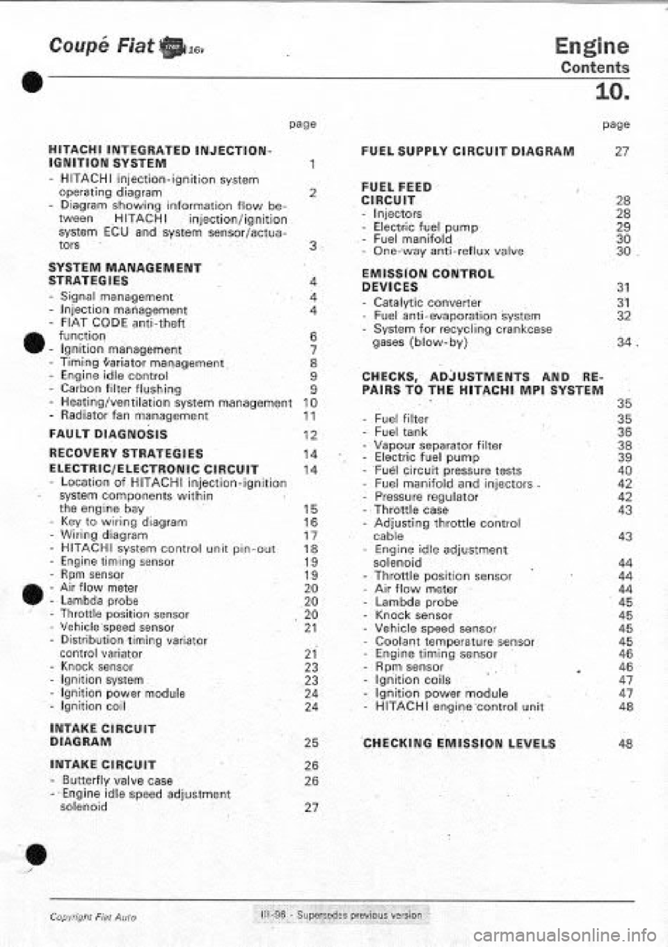 FIAT COUPE 1995  Workshop Manual 