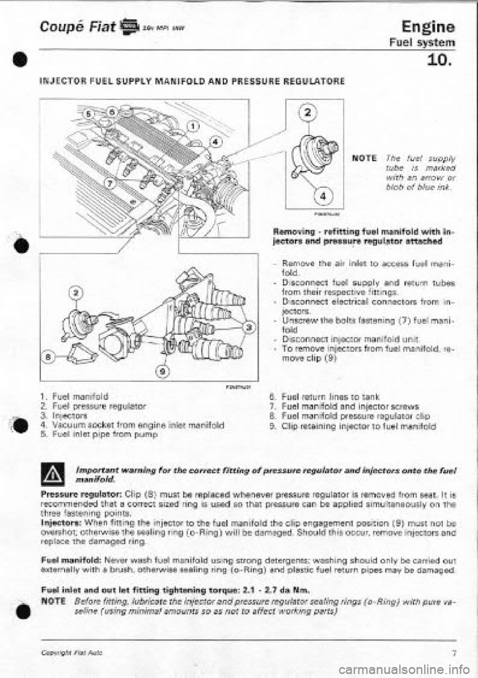 FIAT COUPE 1995  Workshop Manual 