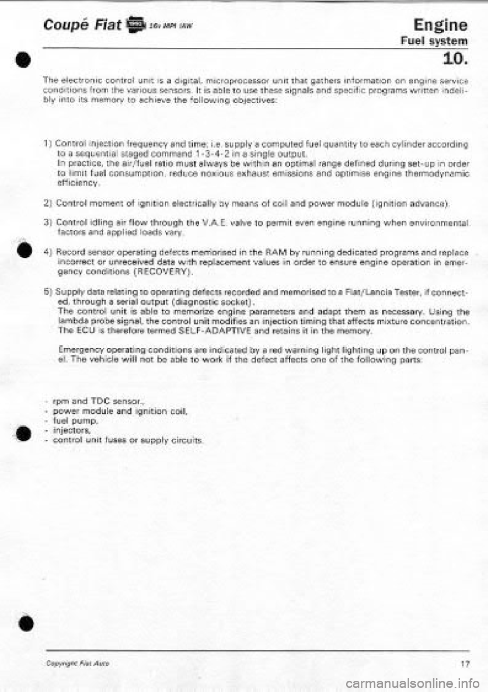 FIAT COUPE 1995  Workshop Manual 
