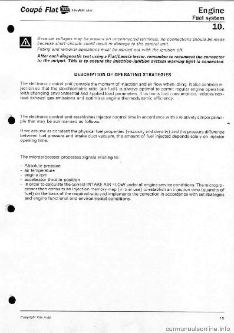 FIAT COUPE 1995  Workshop Manual 