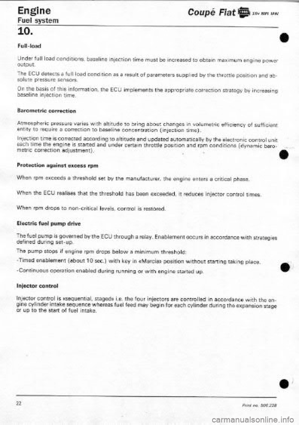 FIAT COUPE 1995  Workshop Manual 