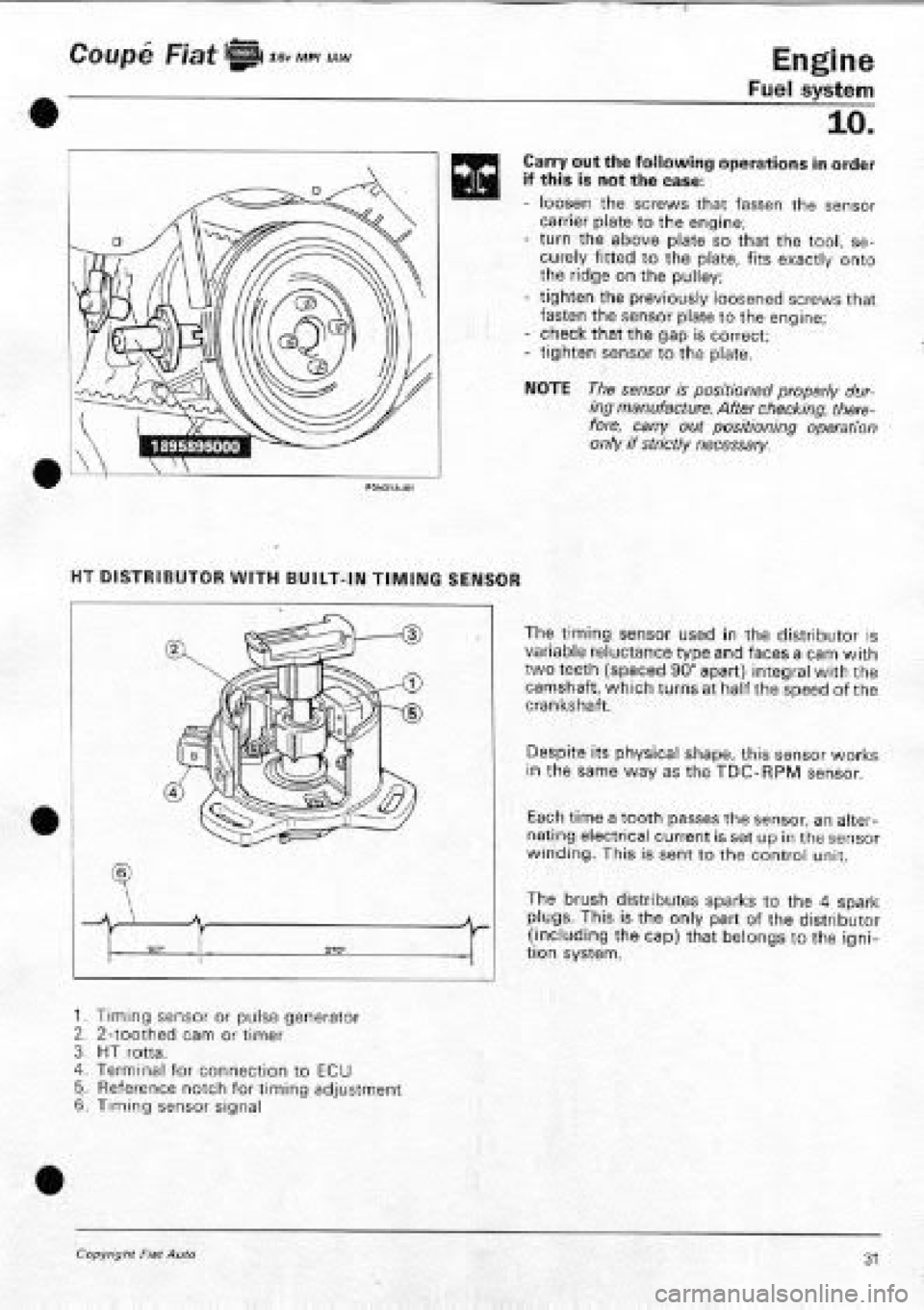 FIAT COUPE 1995  Workshop Manual 