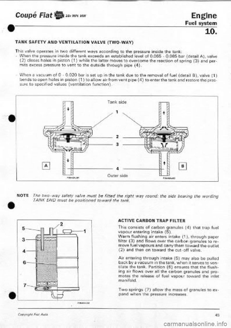 FIAT COUPE 1995  Workshop Manual 
