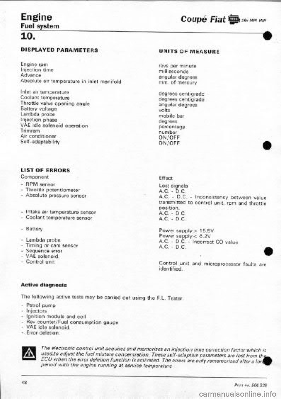 FIAT COUPE 1995  Workshop Manual 