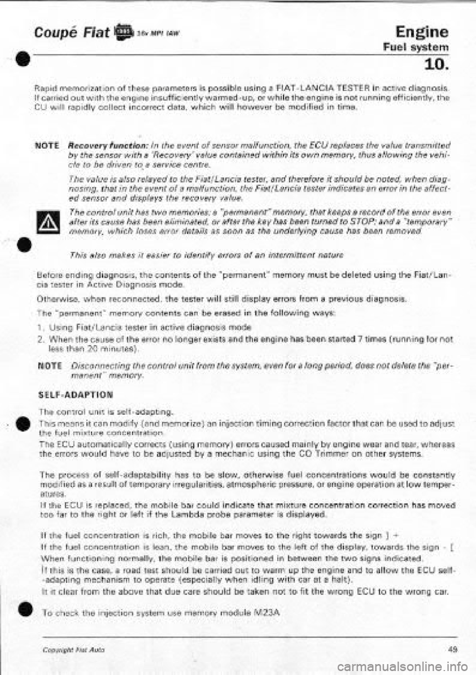 FIAT COUPE 1995  Workshop Manual 