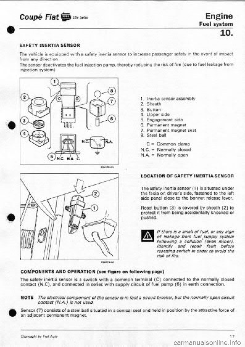 FIAT COUPE 1995  Workshop Manual 
