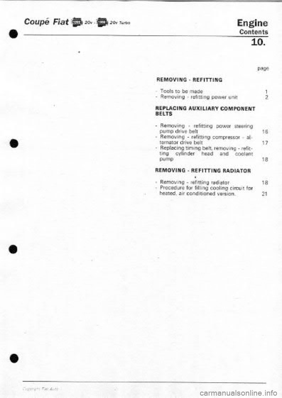 FIAT COUPE 1995  Workshop Manual 
