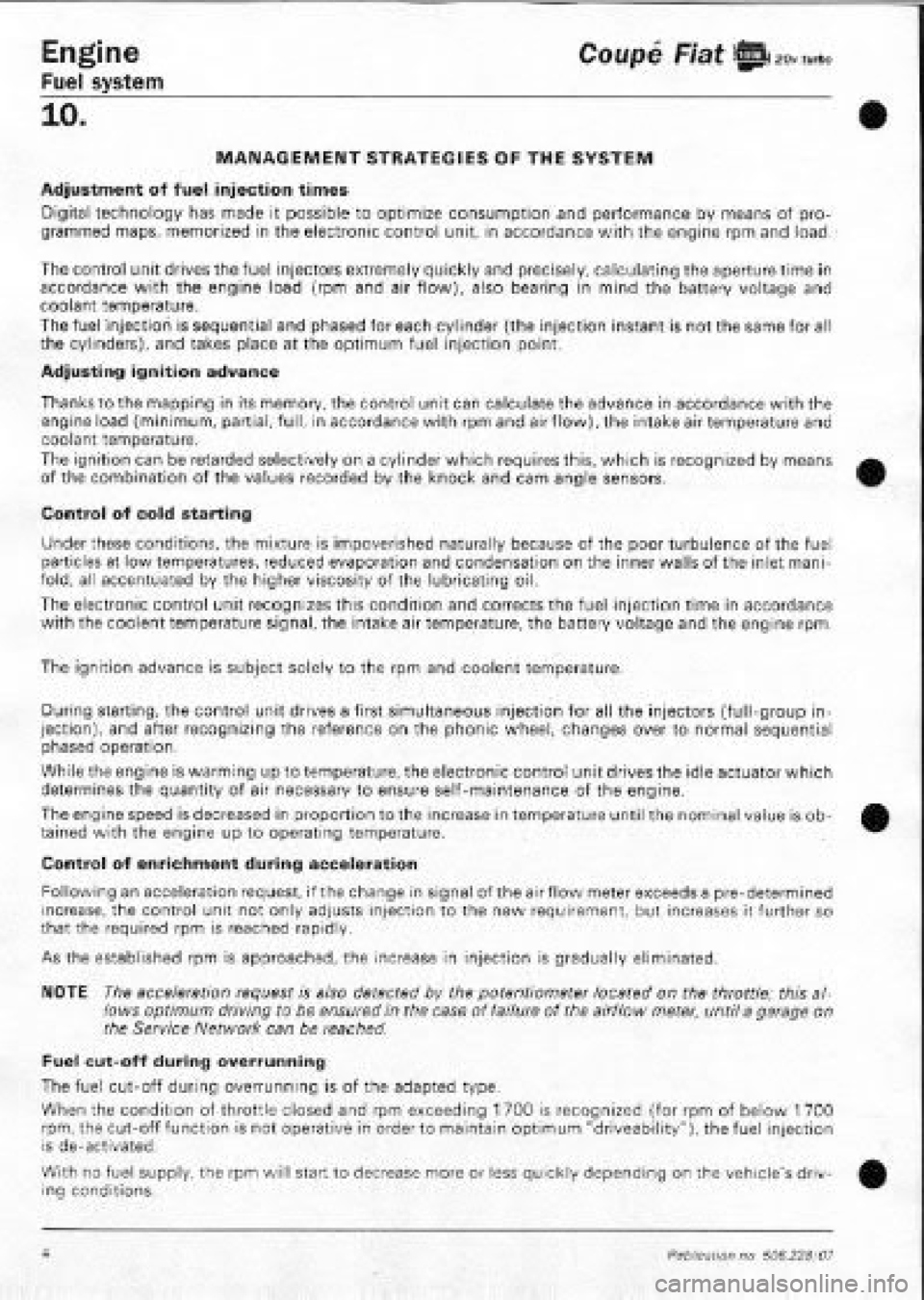 FIAT COUPE 1995  Workshop Manual 