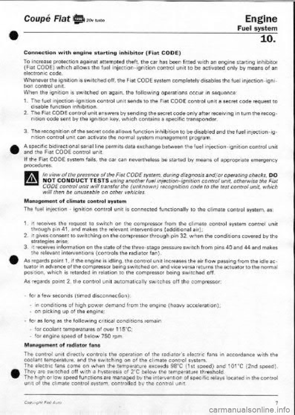 FIAT COUPE 1995  Workshop Manual 