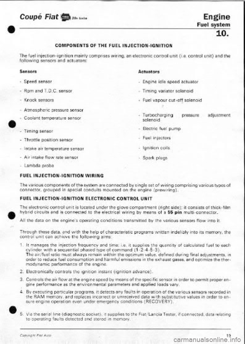 FIAT COUPE 1995  Workshop Manual 