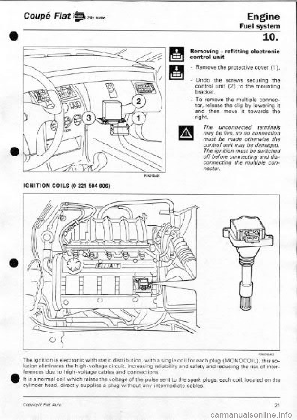 FIAT COUPE 1995  Workshop Manual 