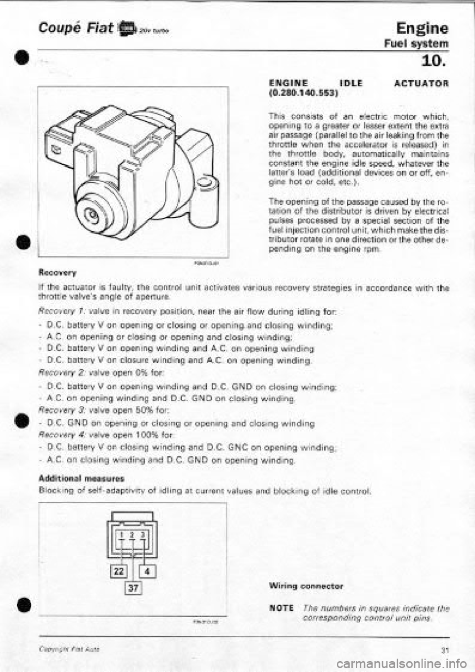 FIAT COUPE 1995  Workshop Manual 