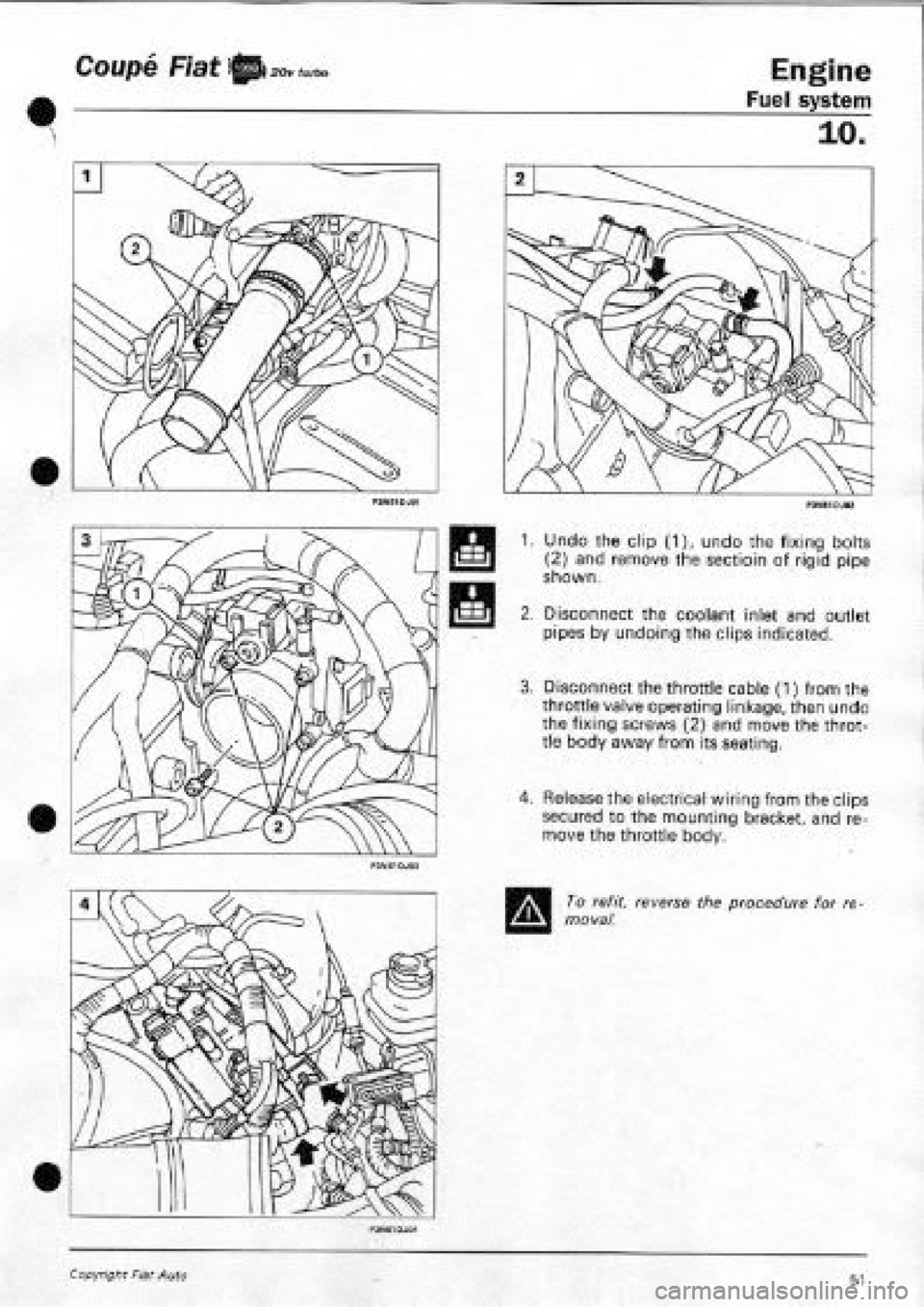 FIAT COUPE 1995  Workshop Manual 