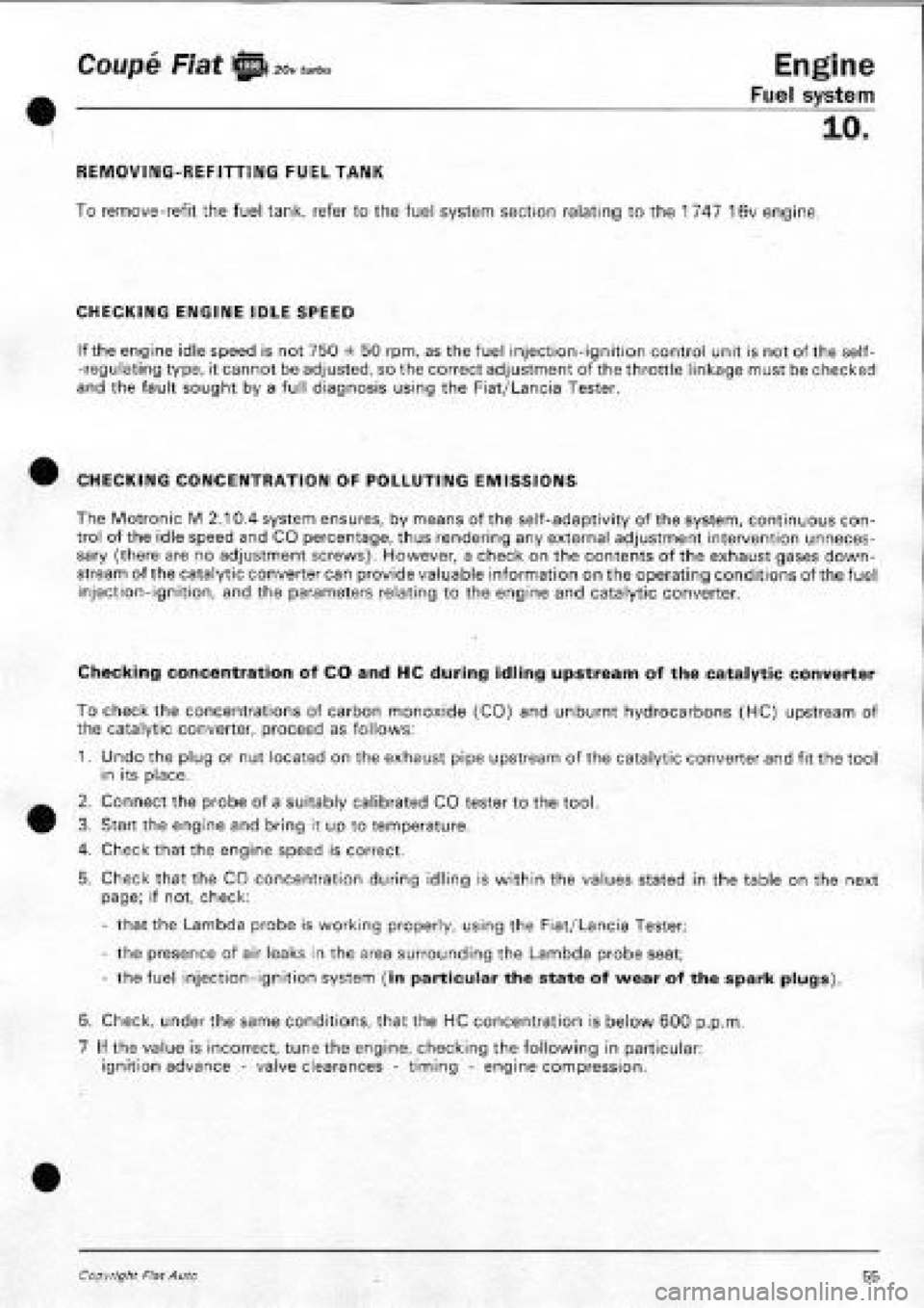 FIAT COUPE 1995  Workshop Manual 
