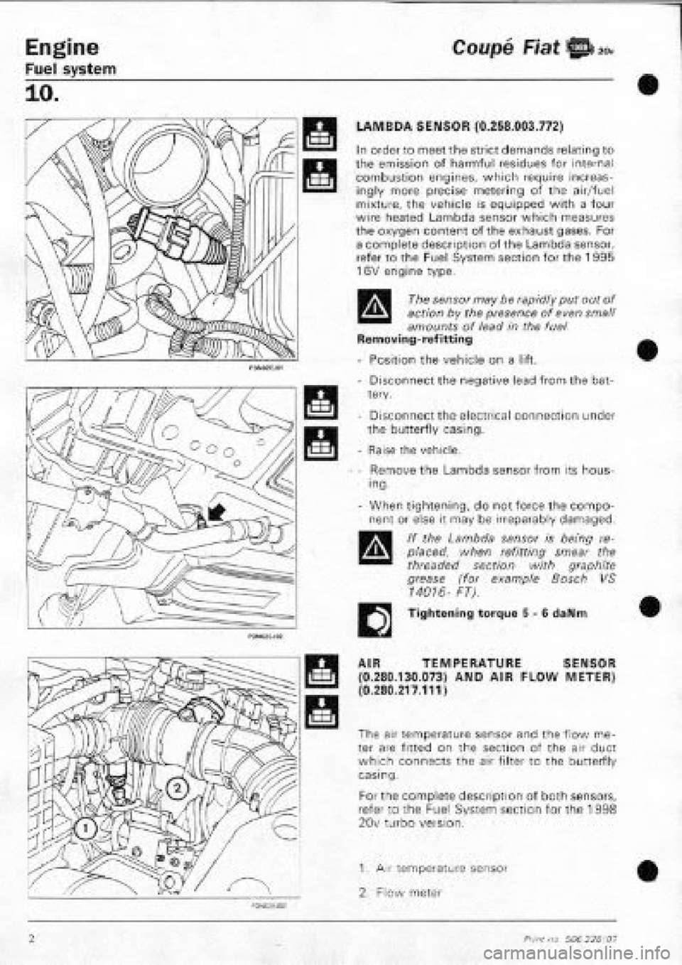 FIAT COUPE 1995  Workshop Manual 