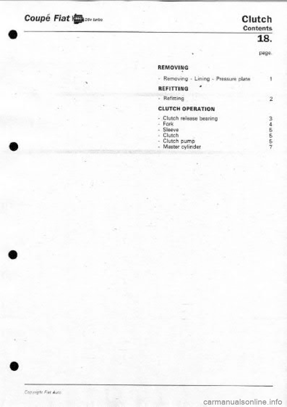 FIAT COUPE 1995  Workshop Manual 