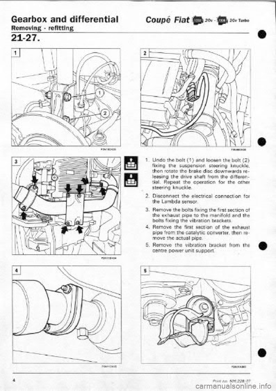 FIAT COUPE 1995  Workshop Manual 