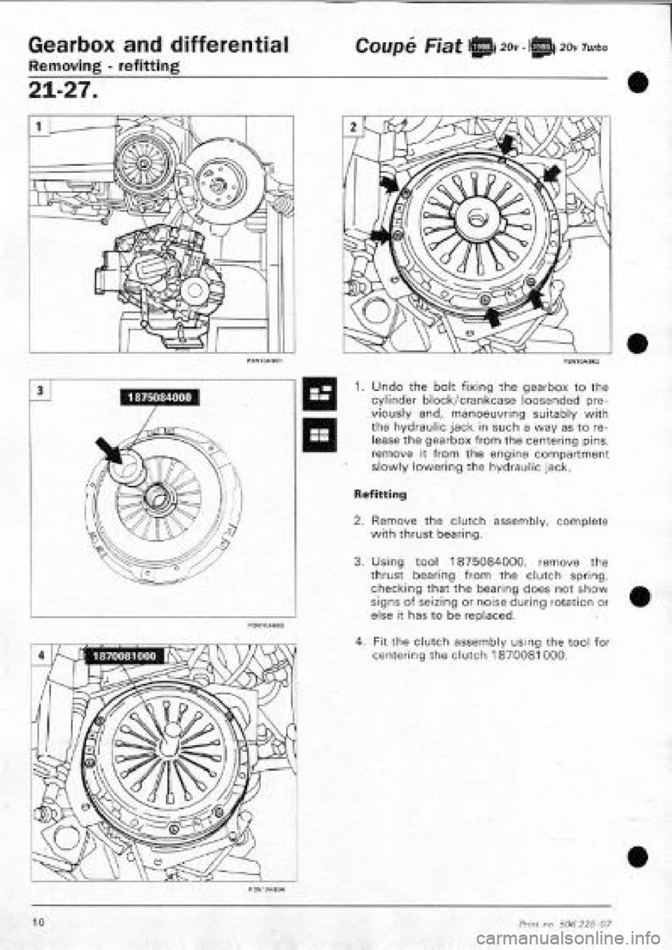 FIAT COUPE 1995  Workshop Manual 